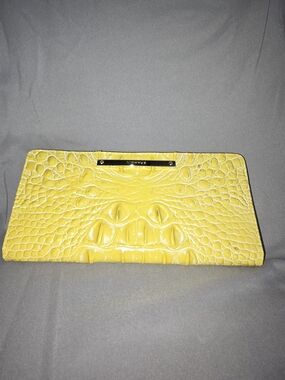 Brahmin Yellow Croc-Embossed Clutch
